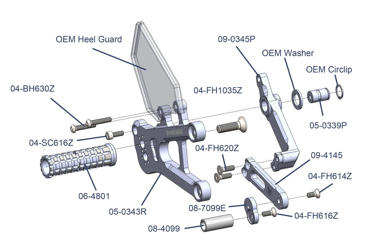 Woodcraft Rearsets - Honda