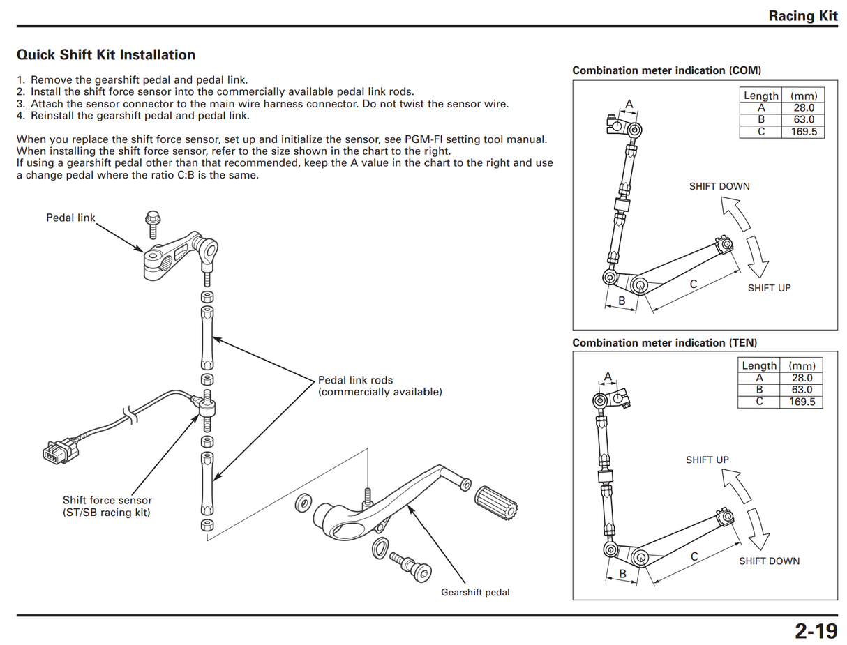 HRC Quickshifter Sensory Assembly
