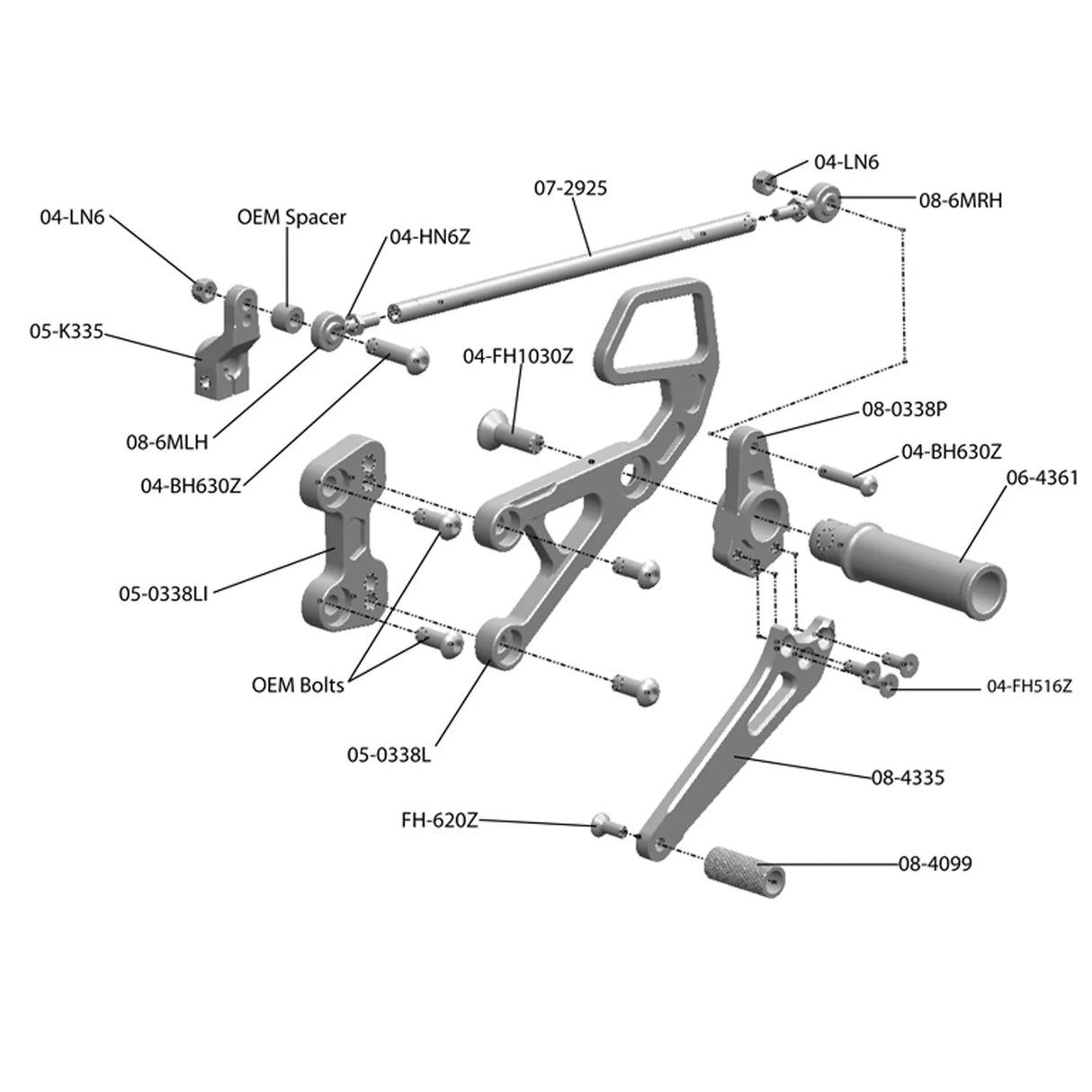 Woodcraft Rearsets w/Shift Pedal - Honda CBR600RR